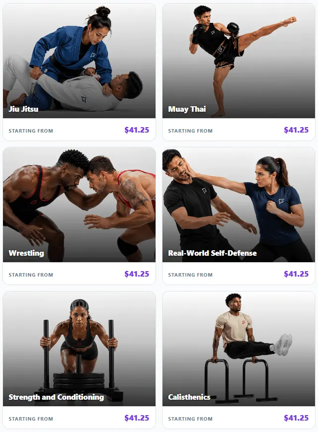 Trainer specializations with starting prices